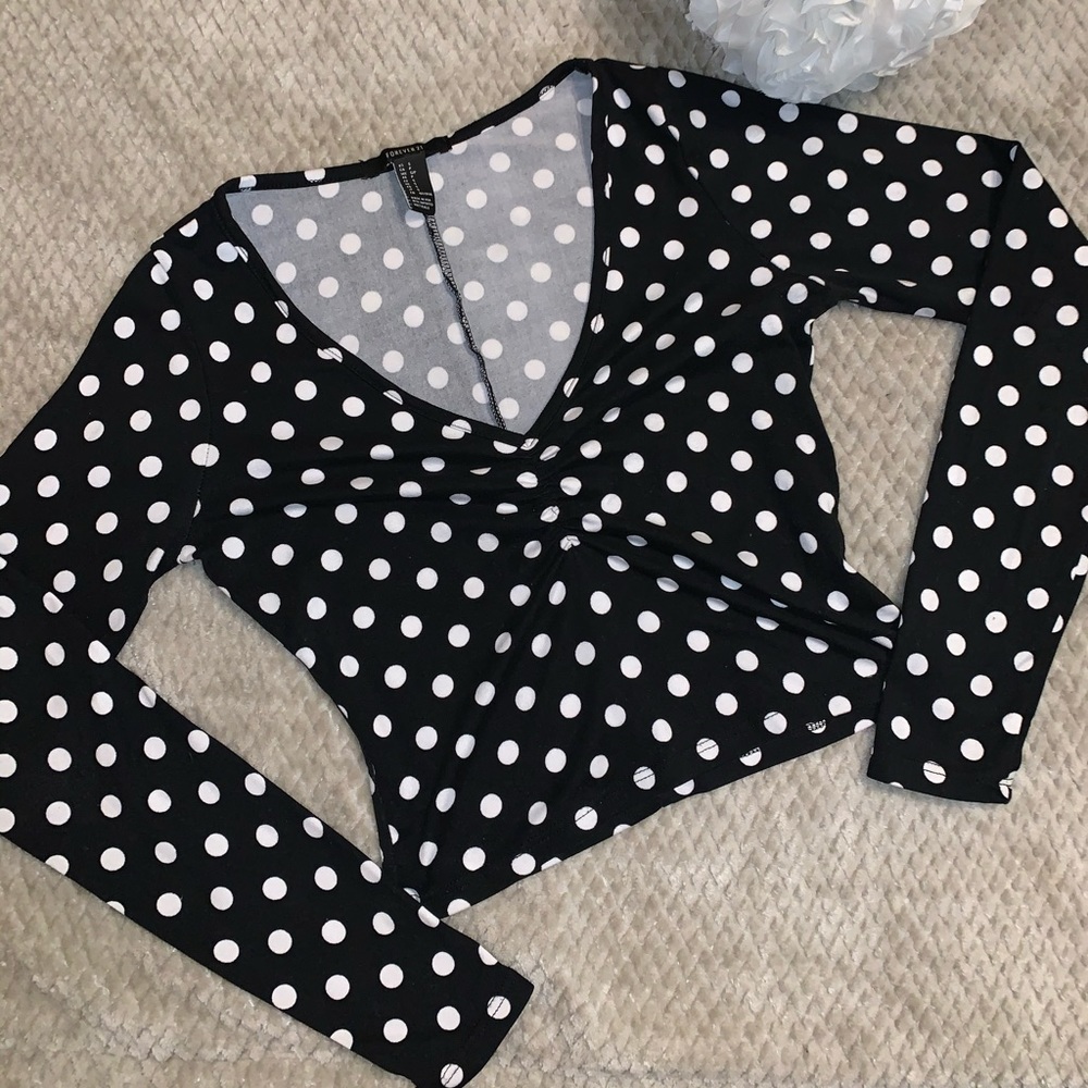 Polkadotted Crop Top
